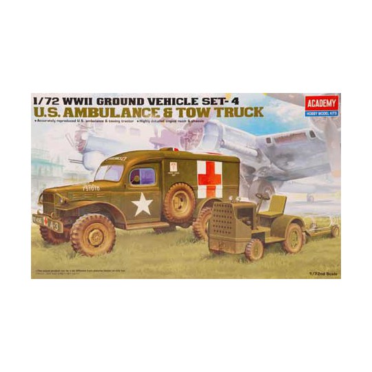 Maquette de camion en plastique US Dodge & Tractor 1/72