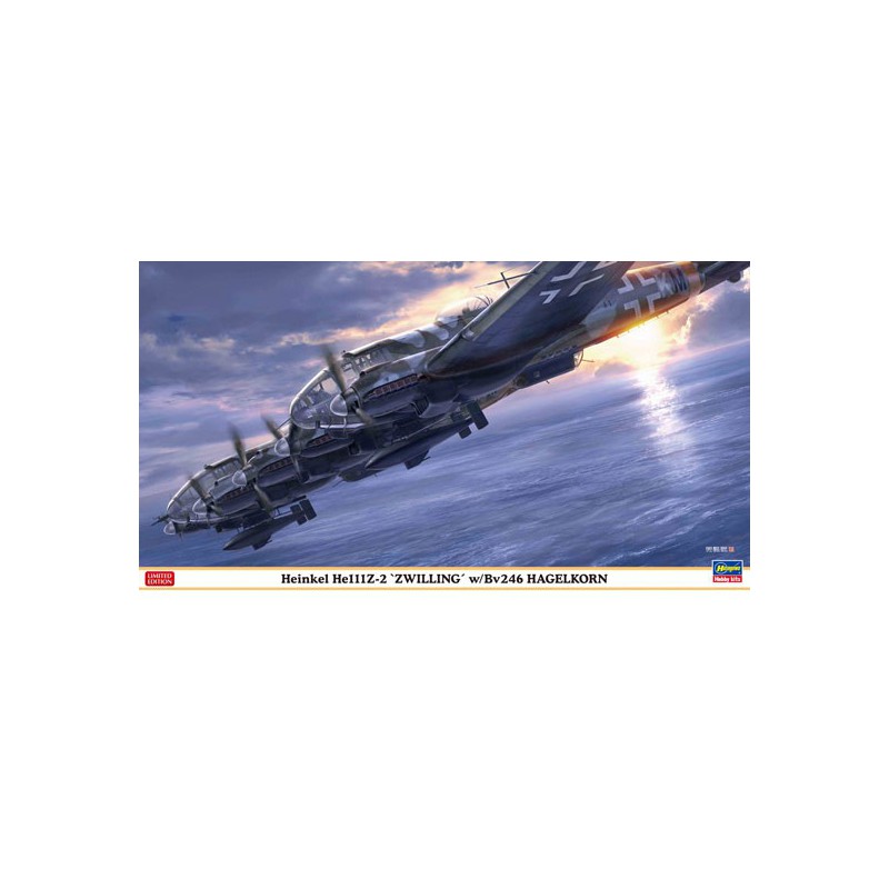 Maquette d'avion en plastique Heinkel He111Z-2 / Bv246 Hagerukorun 1/72
