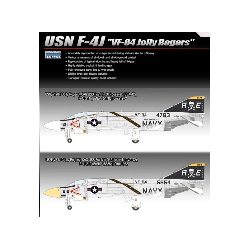Maquette d'avion en plastique F-4J VF-84 Jolly Rogers 1/48
