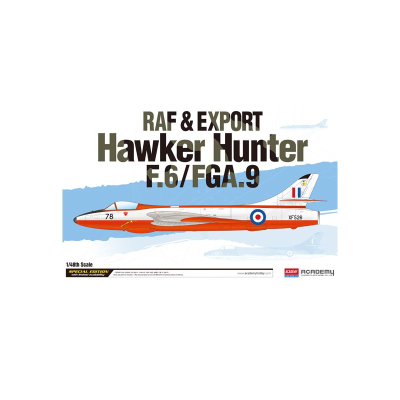 Maquette d'avion en plastique RAF & Export H. Hunter 1/48