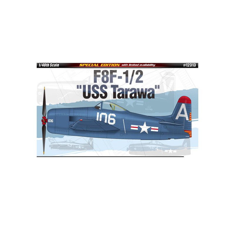 Maquette d'avion en plastique F8F-1 USS TARAWA 1/48