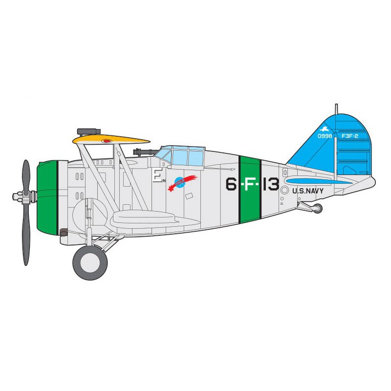 Maquette d'avion en plastique USN F3F-2 VF-6 Fighting Six 1/48