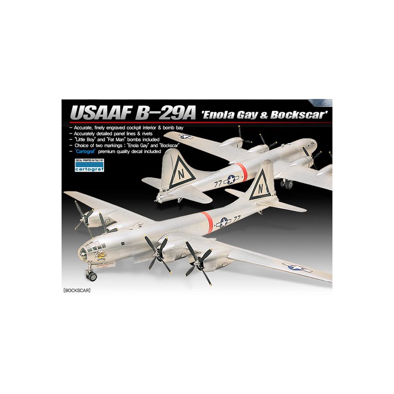 Maquette d'avion en plastique B-29A ENOLAGAY & BOCKSCAR 1/72