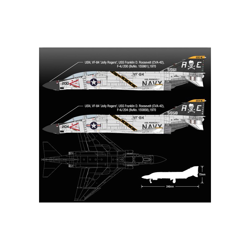 Maquette d'avion en plastique USN F-4j Phantom 1/72