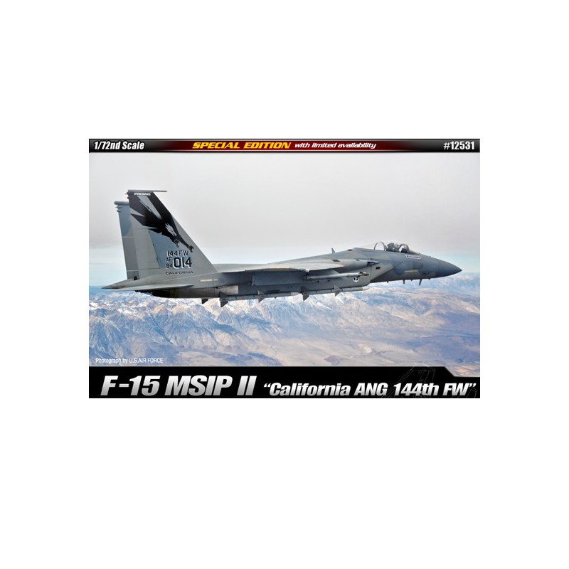 Maquette d'avion en plastique F-15 MSIP II 144th FW 1/72