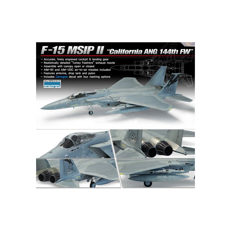 Maquette d'avion en plastique F-15 MSIP II 144th FW 1/72