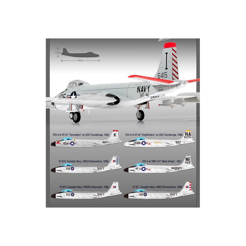 Maquette d'avion en plastique USN F2H-3 Black Aces 1/48