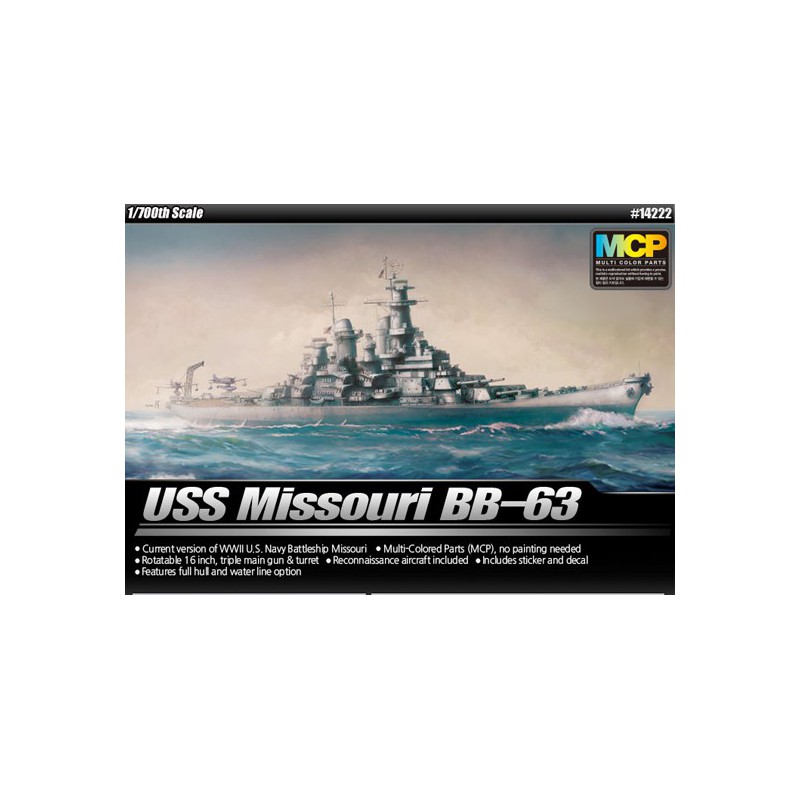 Maquette de Bateau en plastique USS Missouri BB-63 MCP 1/700