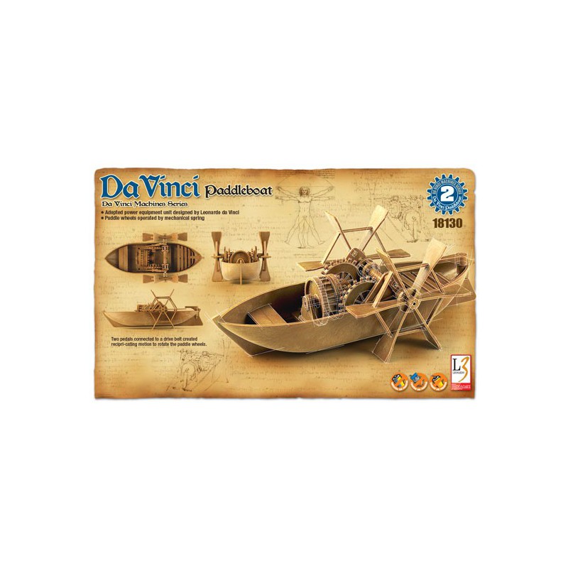 Maquette plastique éducative LEONARD DE VINCI PADDLEBOAT