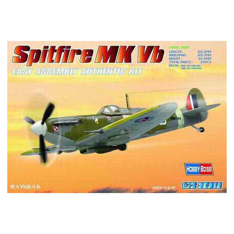 Maquette d'avion en plastique Spitfire MK VB 1/72