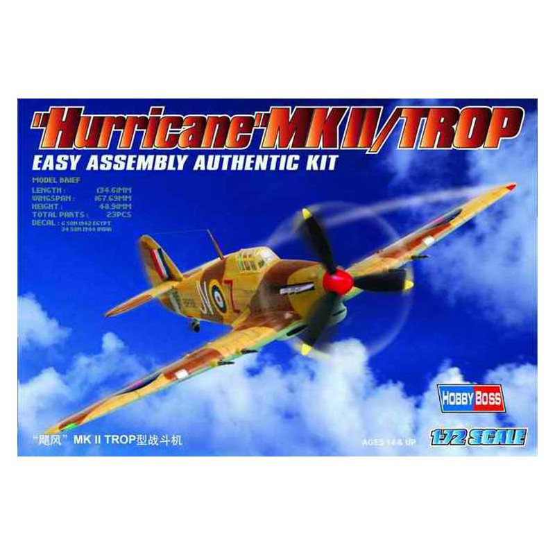 Maquette d'avion en plastique Hurricane MK II Trop 1/72