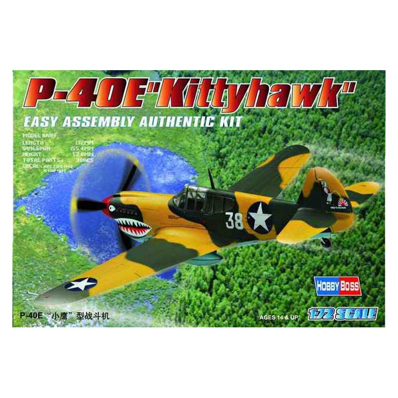 Maquette d'avion en plastique P-40 E Kittyhawk 1/72