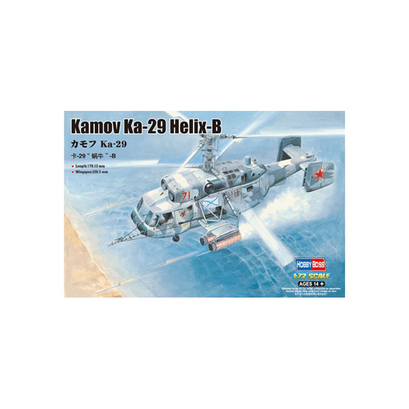 Maquette d'hélicoptère en plastique Kamov Ka-29 Helix-B 1/72
