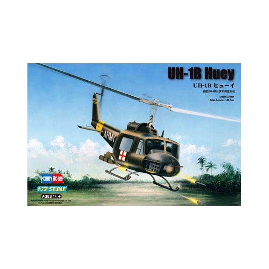 Maquette d'hélicoptère en plastique UH-1B HUEY 1/72
