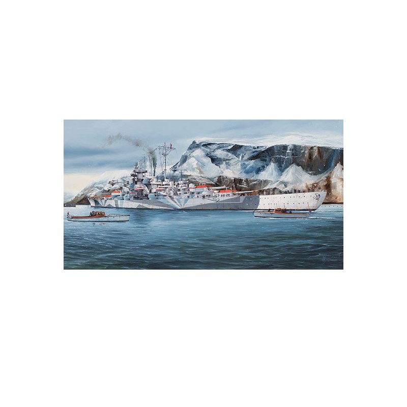 Maquette de Bateau en plastique German Tirpitz Battleship 1/350