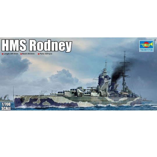 Maquette de Bateau en plastique HMS Rodney 1/700