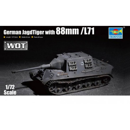 Maquette de Char en plastique German JagdTiger with 88mm /L71 1/72