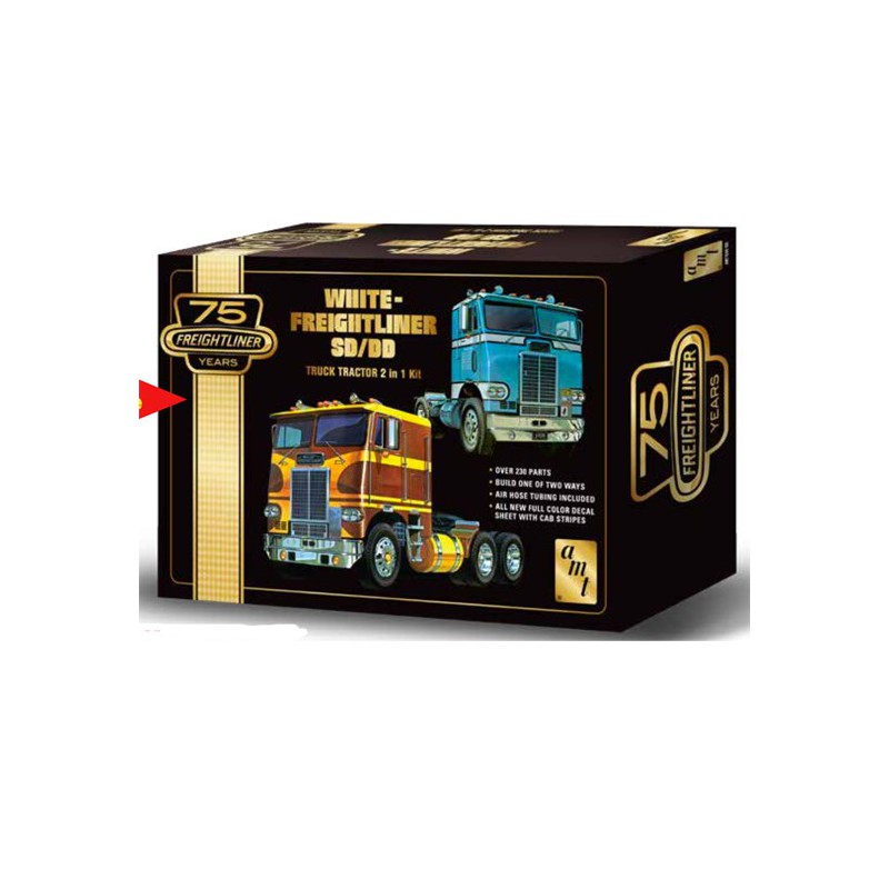 Maquette de camion en plastique White Freightliner 2-in-1 1/25