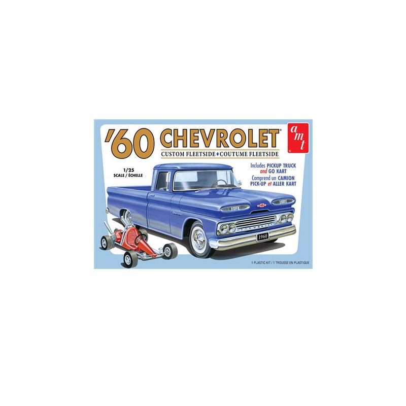 Maquette de voiture en plastique 1960 Chevy Custom Fleetside / Kart 1:25