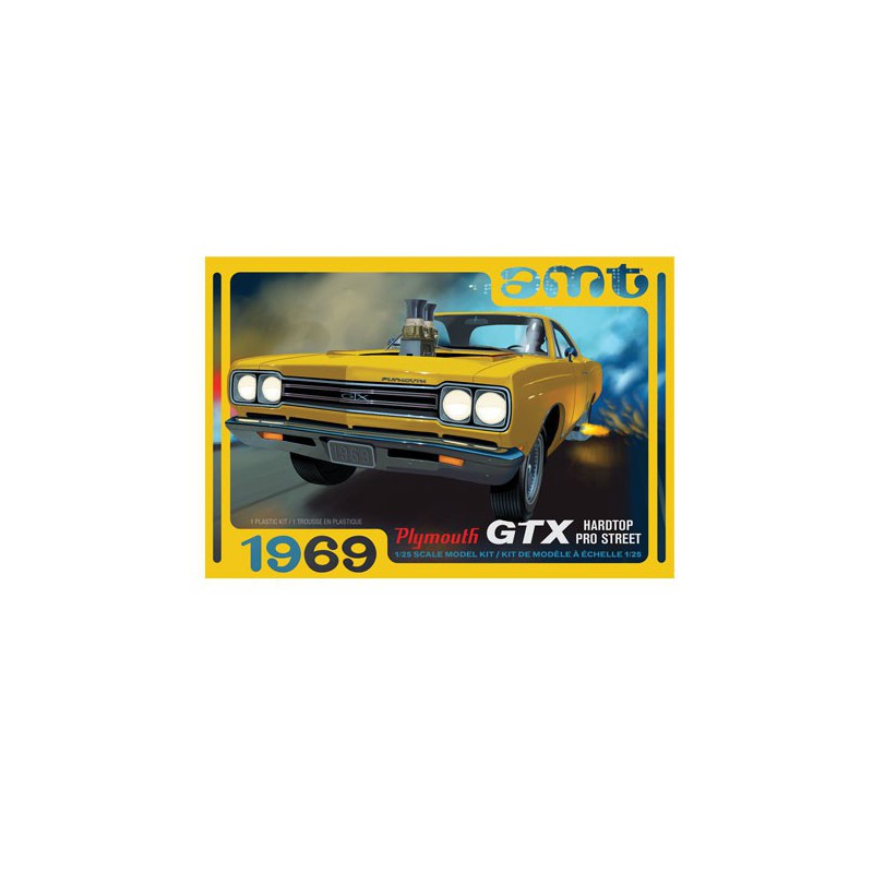 Maquette de voiture en plastique 1969 Plymouth GTX Pro Street 1:25