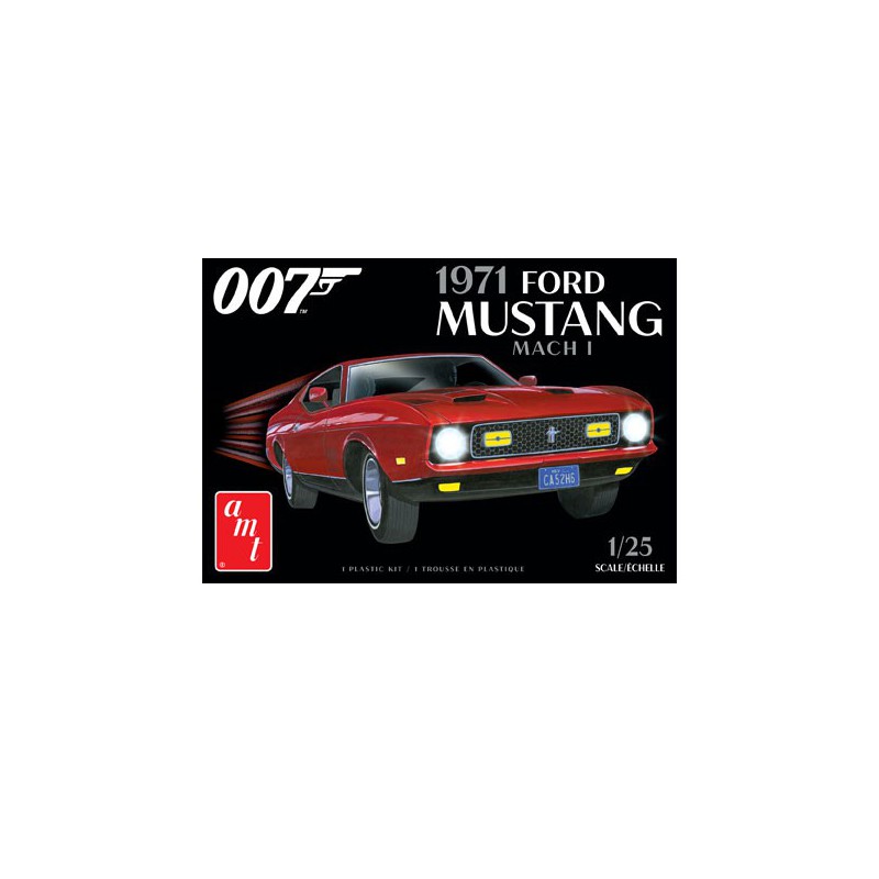 Maquette de voiture en plastique James Bond 1971 Ford Mustang Mach I 1:25
