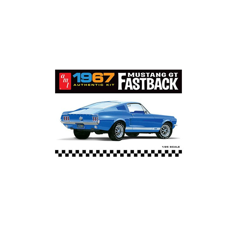 Maquette de voiture en plastique 1967 Ford Mustang GT Fastback 1:25