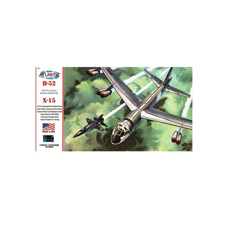 Maquette d'avion en plastique B-52 and X-15 with swivel stand 1/175