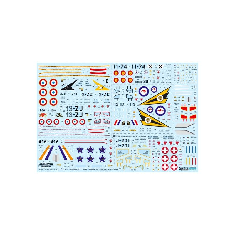 Maquette d'avion en plastique MIRAGE IIIBE/D/DE/DS/D2Z 1/48