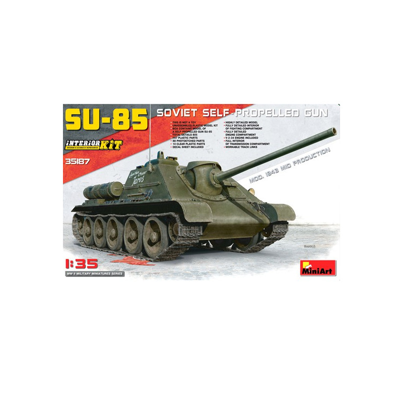 Maquette de Char en plastique SU-85 Mod 1943 Mid 1/35