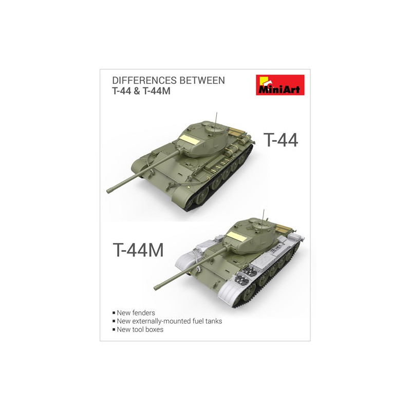 Maquette de Char en plastique T-44M Soviet Tank 1/35