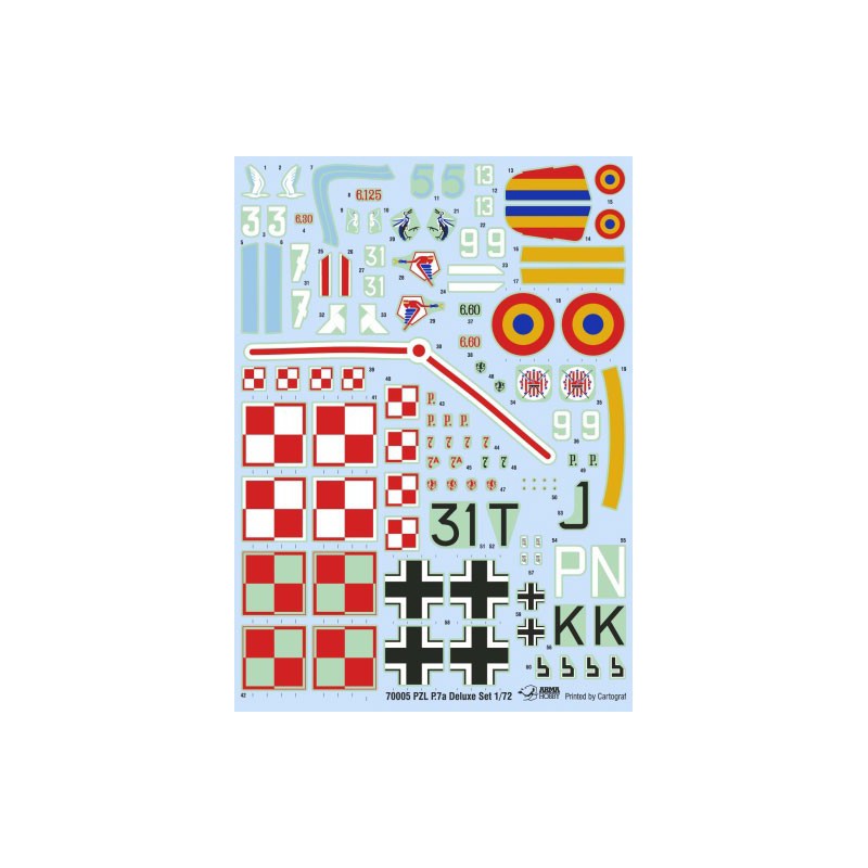 Maquette d'avion en plastique PZL P.7a Deluxe set 1/72