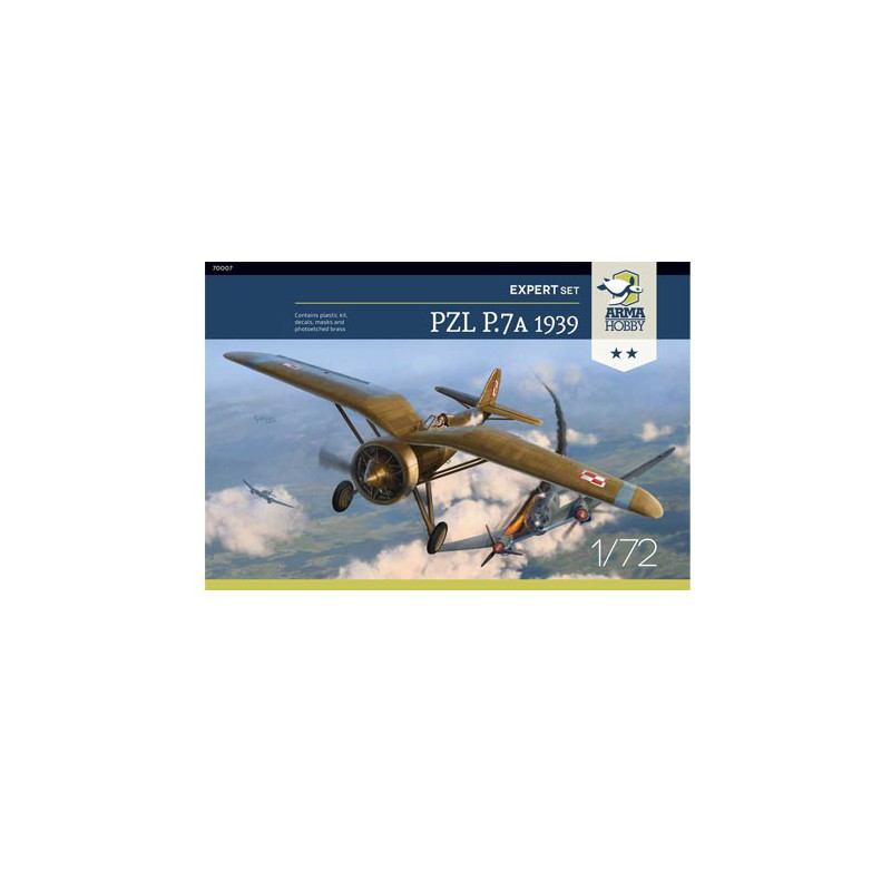 Maquette d'avion en plastique PZL P.7a Expert set 1939 1/72