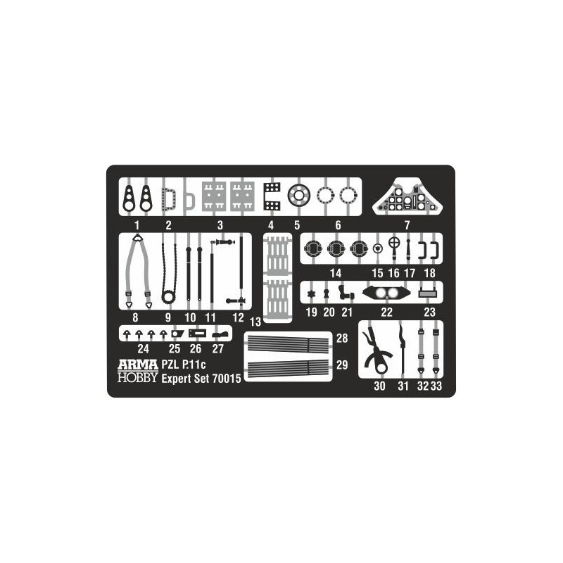 Maquette d'avion en plastique PZL P.11c Expert set 1/72