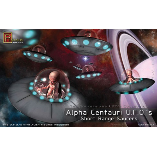 Modèle de science-fiction en plastique Alpha Centuri UFO (2 pieces)