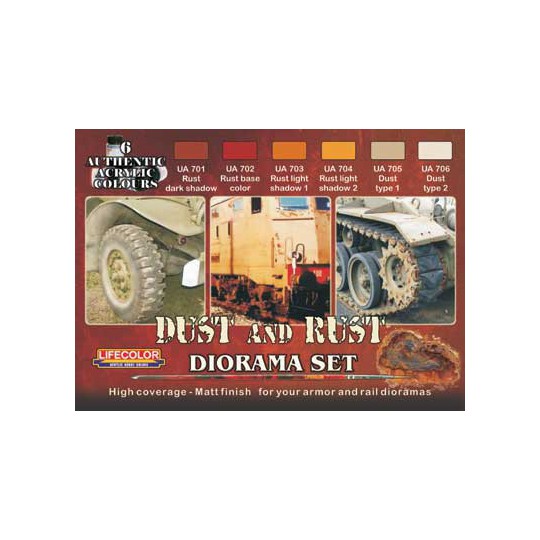 Peinture acrylique 6 TEINTES ROUILLE & SALISSURES