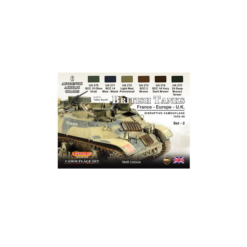 Peinture acrylique CAMOUFLAGE CHARS BRITANNIQUES 1936 1945