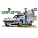 Maquette de voiture en plastique MAZDA COSMO SPORT L10B avec figurine
