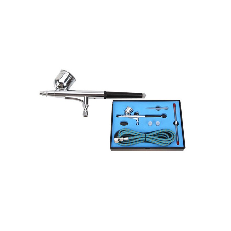 Aerographe pour maquette Coffret aérographe double action par gravité