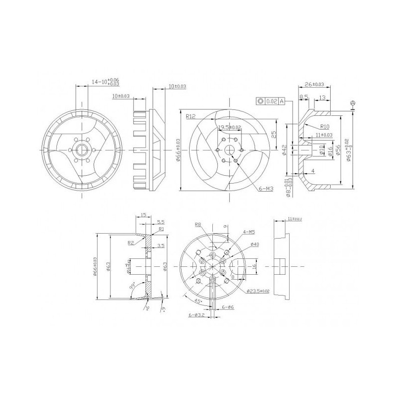 Moteur électrique radiocommandé Moteur DM5330 Kv200