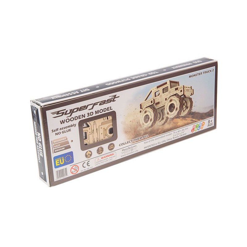Puzzle 3D mécanique facile pour maquette Monster Truck 2 Superfast