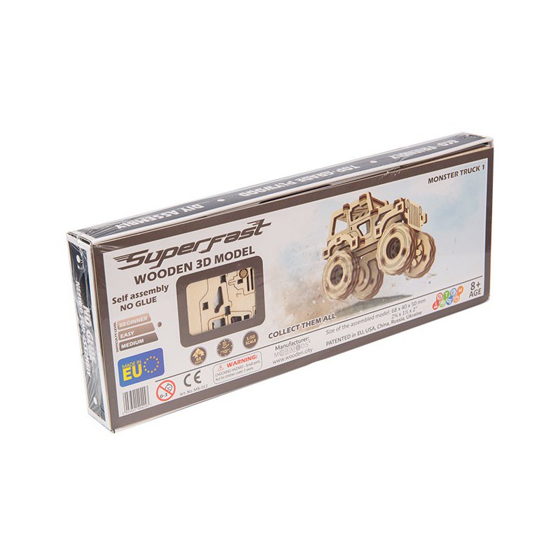 Puzzle 3D mécanique facile pour maquette Monster Truck 1 Superfast