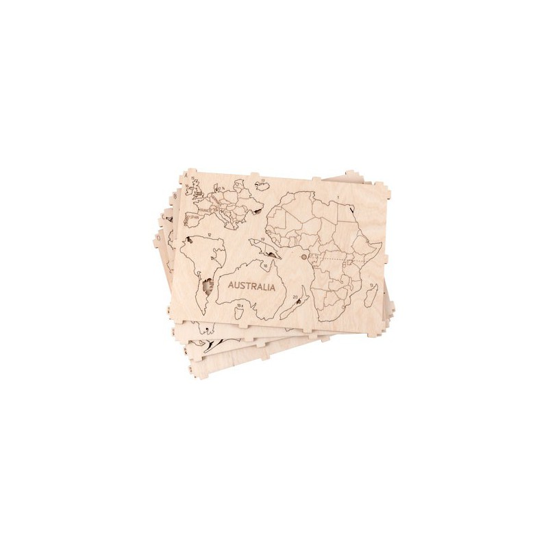 Puzzle 3D mécanique facile pour maquette Carte du monde M