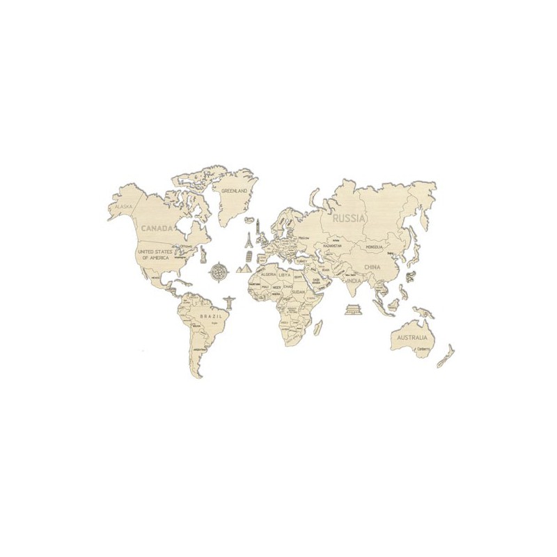 Puzzle 3D mécanique facile pour maquette Carte du monde XL