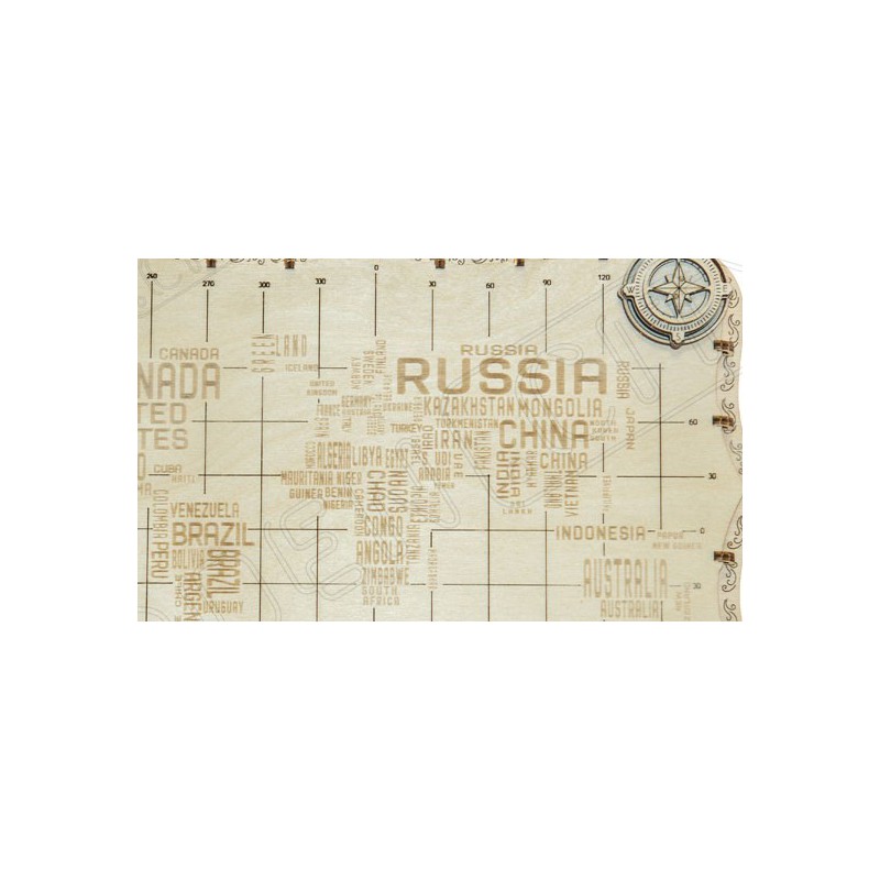 Puzzle 3D mécanique facile pour maquette Carte du monde Expédition série mots