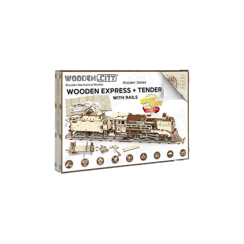 Puzzle 3D mécanique Locomotive + Tender