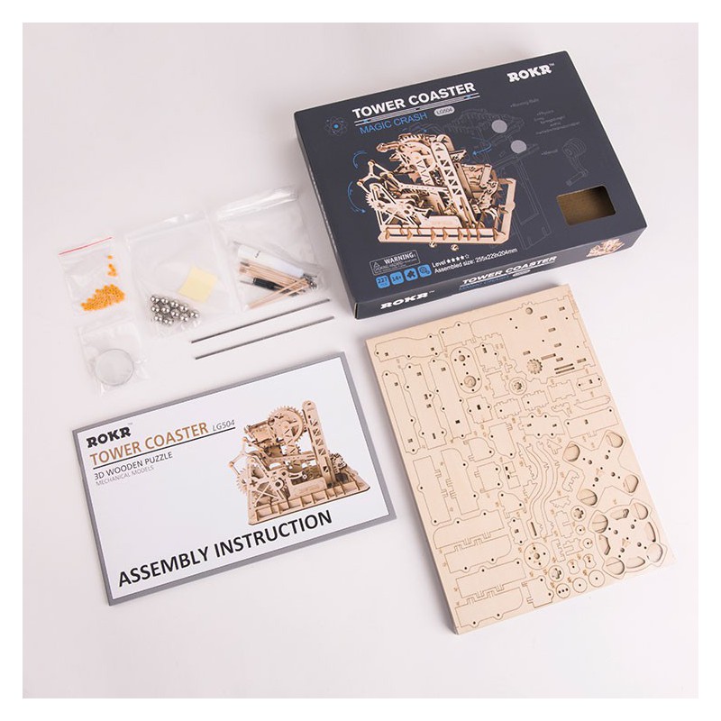 Puzzle 3D mécanique intermédiaire pour maquette Tower Coaster