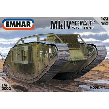 Maquette de Char en plastique  MkIV "FEMALE" WWI TANK 1/72