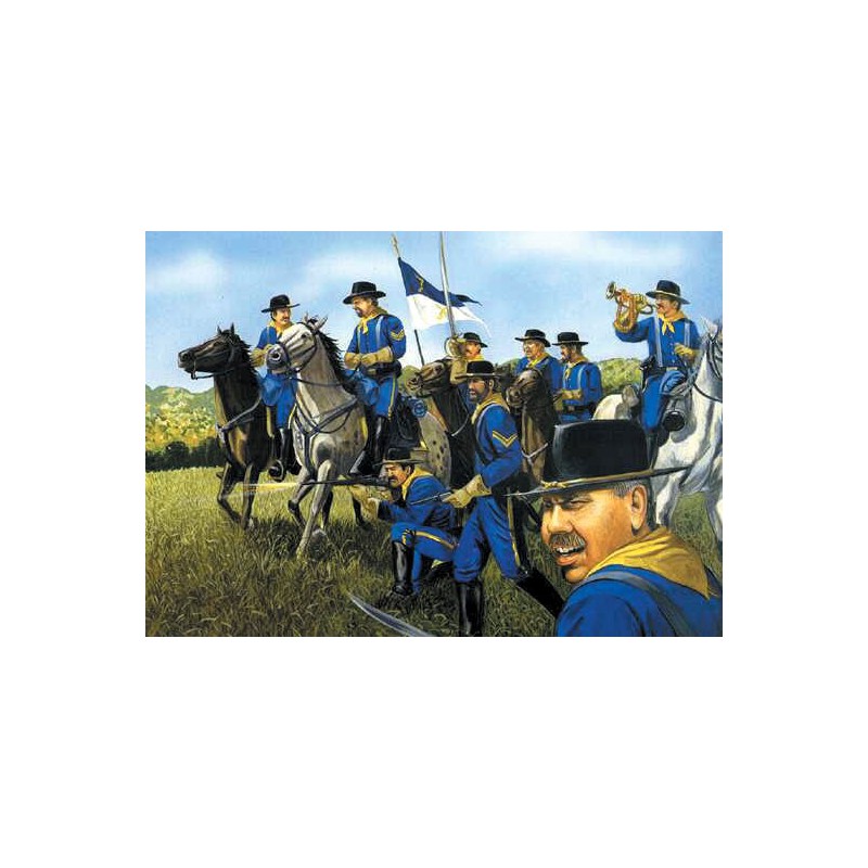 Figurine IMEX 7ième CAVALERIE 6 chevaux-12 fantassins1/32