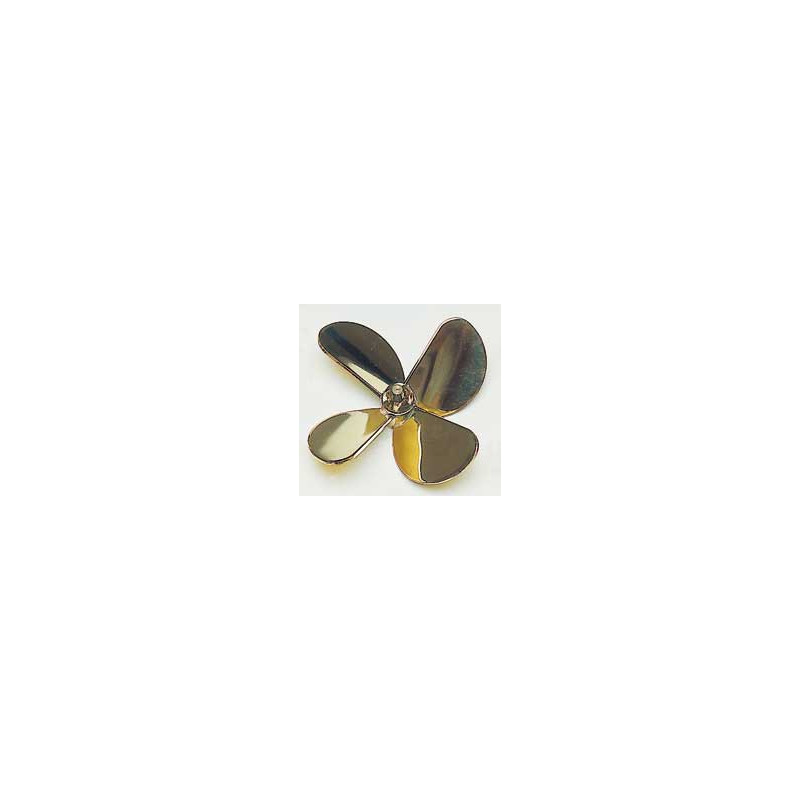 Accastillage de bateau HELICE QUADRIPALE LAITON - GAUCHE - 40mm - M4