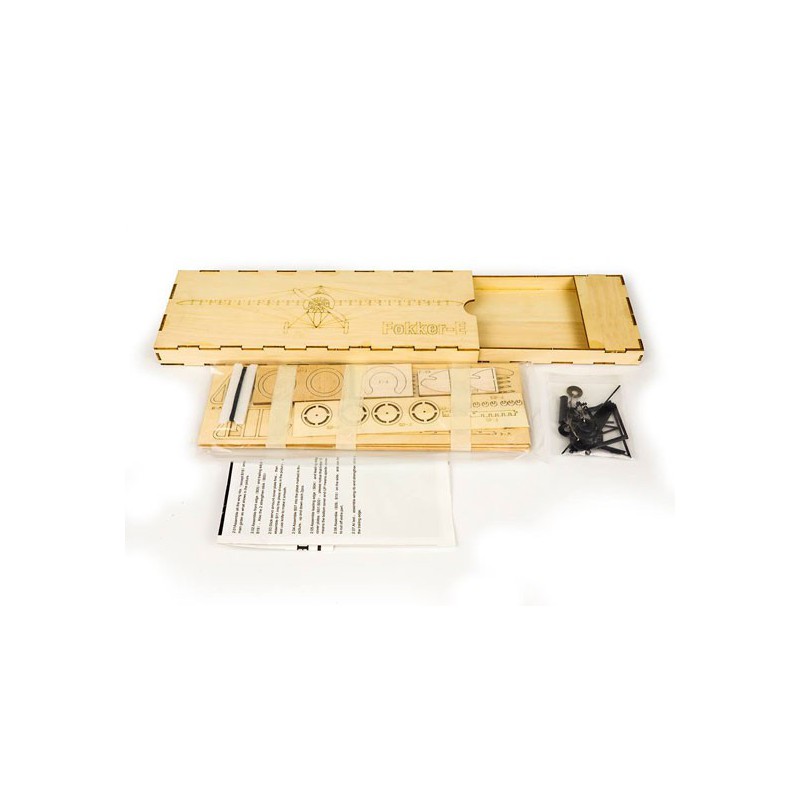 Maquette d'avion en bois FOKKER-E statique en kit